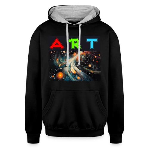Swirls of Colorful Art - Unisex Contrast Hoodie