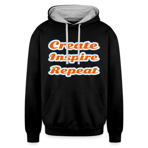 Create, Inspire, Repeat — Artist Life Script - Unisex Contrast Hoodie
