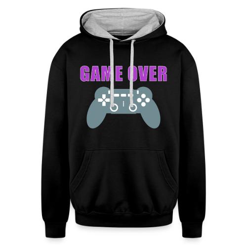 Game Over Gamer Controller Design - Unisex Contrast Hoodie