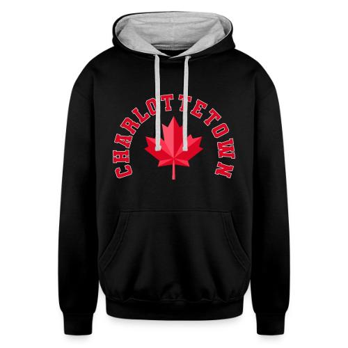 Charlottetown with maple leaf - Unisex Contrast Hoodie