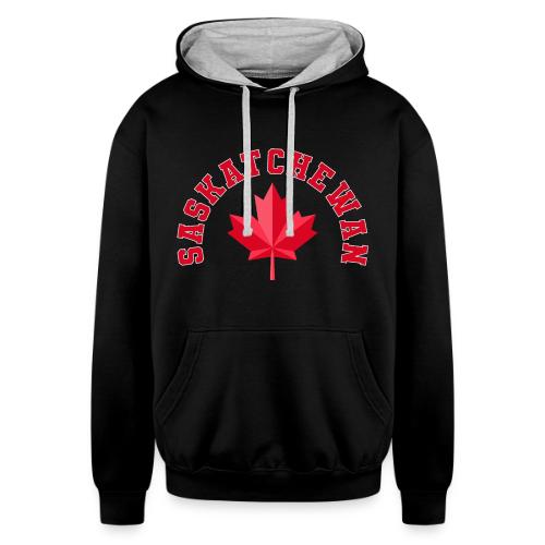 Saskatchewan with maple leaf - Unisex Contrast Hoodie