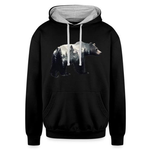 Forest Within the Bear - Unisex Contrast Hoodie