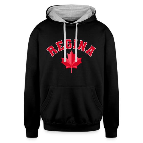 Regina with maple leaf - Unisex Contrast Hoodie