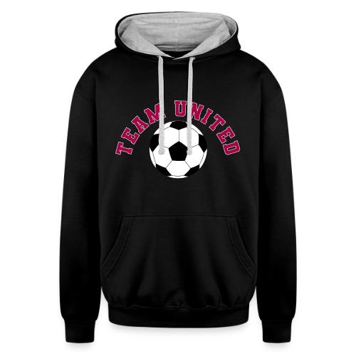 Team United Soccer Ball Sports Design - Unisex Contrast Hoodie