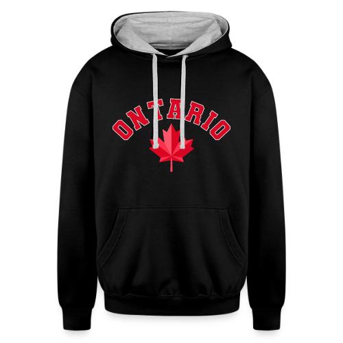 Ontario with maple leaf - Unisex Contrast Hoodie