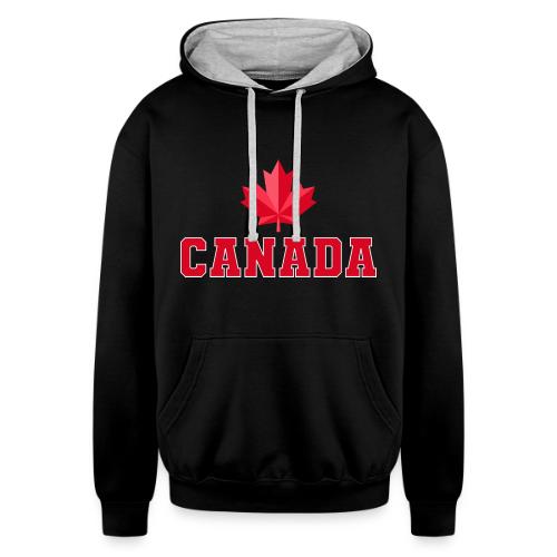 Canada with a maple leaf - Unisex Contrast Hoodie