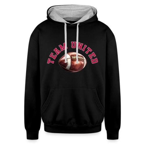 Team United American Football Design - Unisex Contrast Hoodie