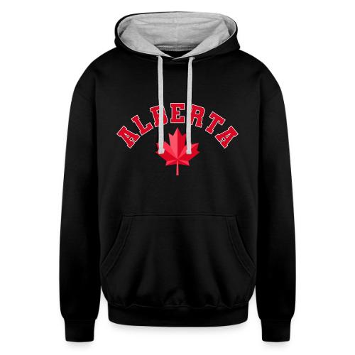 Alberta with maple leaf - Unisex Contrast Hoodie