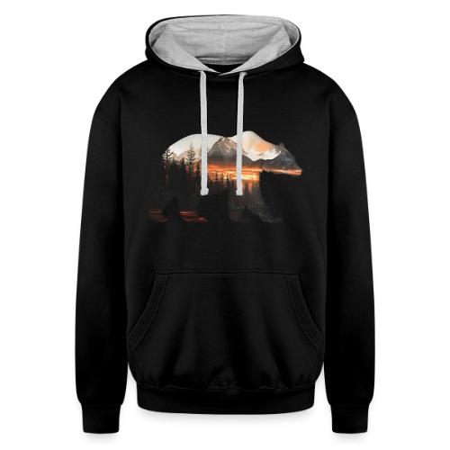 Canada Bear: fiery tones - Unisex Contrast Hoodie