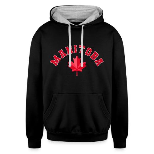 Manitoba with maple leaf - Unisex Contrast Hoodie