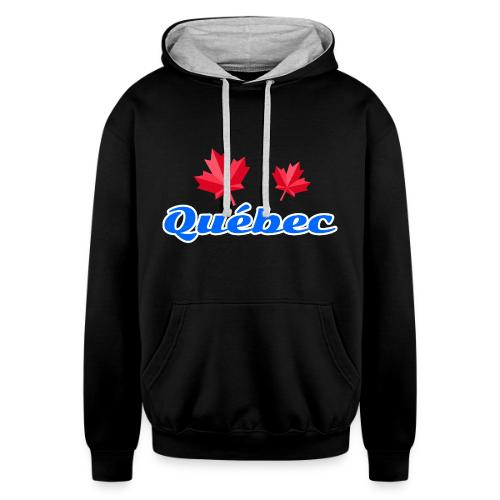 Québec with two red maple leaves - Unisex Contrast Hoodie