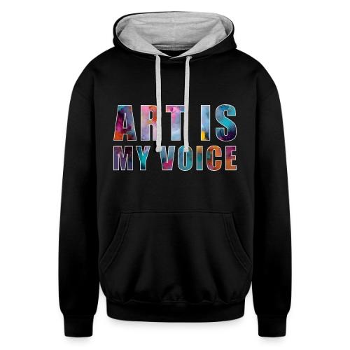 Art Is My Voice - Unisex Contrast Hoodie