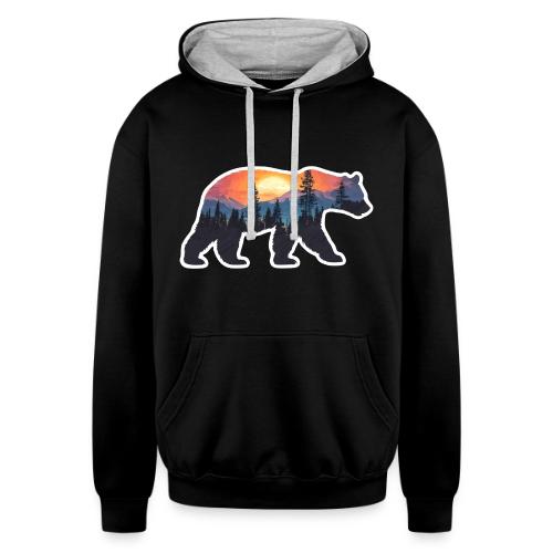 Mountain Spirit Bear - Unisex Contrast Hoodie