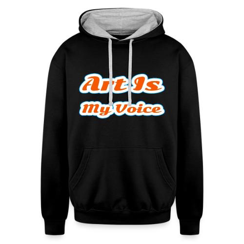Art Is My Voice — Express Yourself Script - Unisex Contrast Hoodie