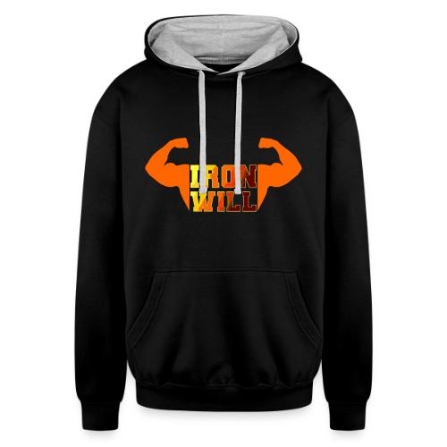 Bodybuilding: Iron Will Power - Unisex Contrast Hoodie