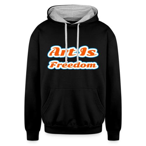 Art Is Freedom — Creative Expression Script - Unisex Contrast Hoodie