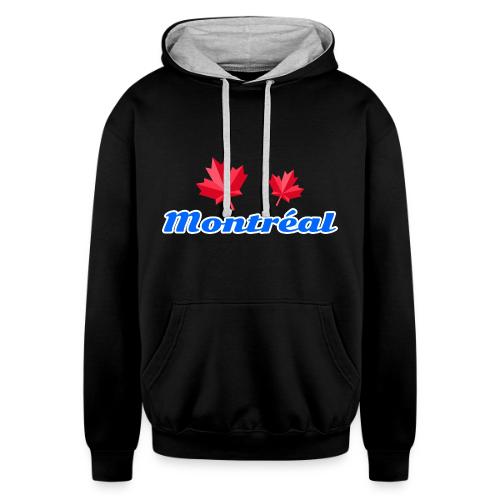 Montréal with two red maple leaves - Unisex Contrast Hoodie