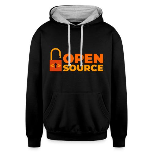 Open Source: Code is Freedom - Unisex Contrast Hoodie