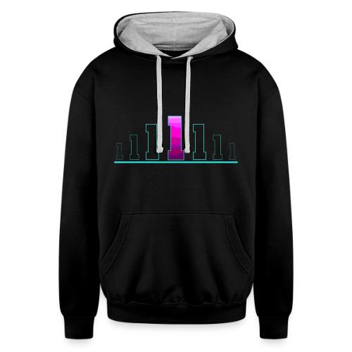 Number 1 in Magenta: Varsity Font - Unisex Contrast Hoodie