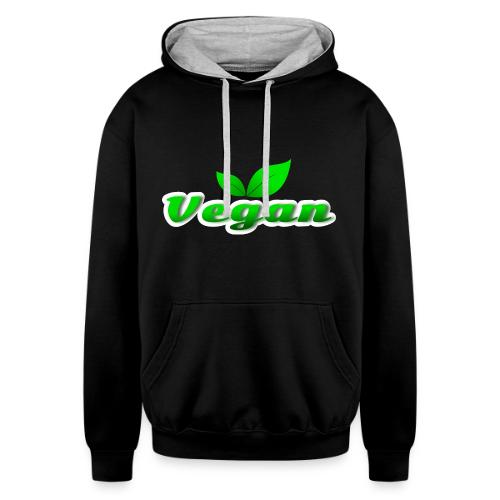 Pure Vegan Leaves - Unisex Contrast Hoodie