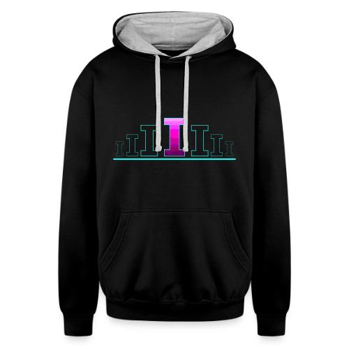 Letter I – Capital Varsity Alphabet Monogram - Unisex Contrast Hoodie