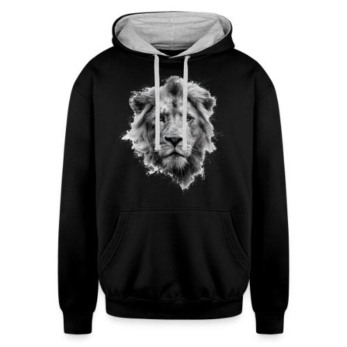 Lion: Monochrome King - Unisex Contrast Hoodie