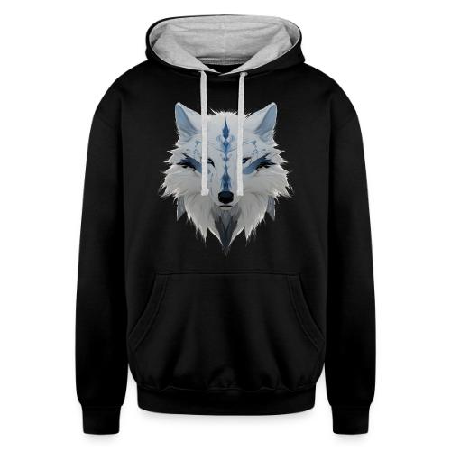Ivory Grace Wolf - Unisex Contrast Hoodie