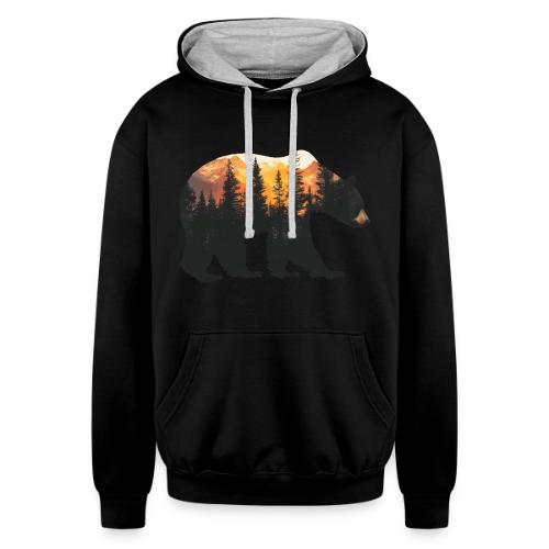 Bear: Sunset Guardian - Unisex Contrast Hoodie