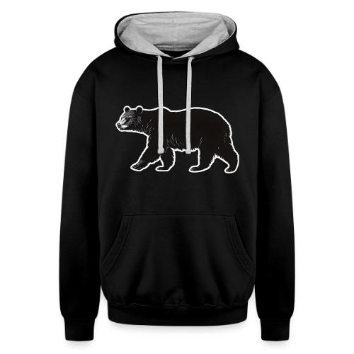 Midnight Black Bear - Unisex Contrast Hoodie