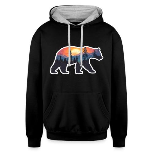 Mountain Spirit Bear - Unisex Contrast Hoodie