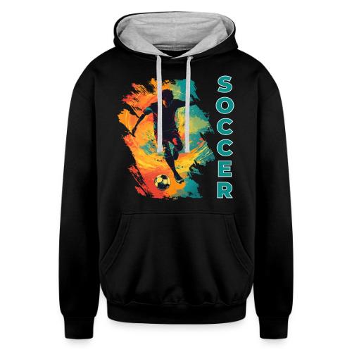 Soccer Hero Mode - Unisex Contrast Hoodie