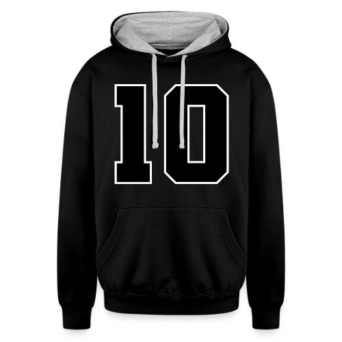 Varsity Number 10 Athletic Design - Unisex Contrast Hoodie