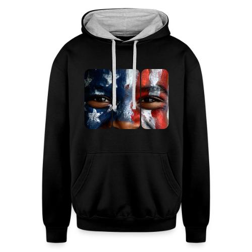 USA: Three Panels of Pride - Unisex Contrast Hoodie