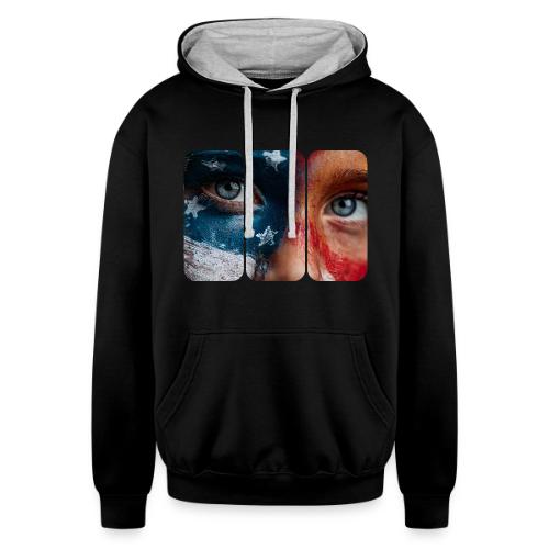 USA: Star-Spangled Glance - Unisex Contrast Hoodie