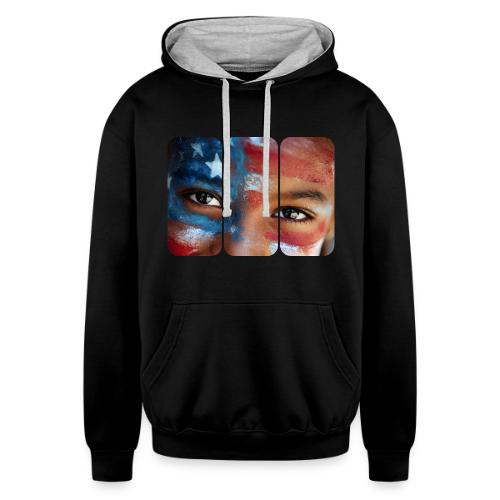 USA: Eyes of the Flag - Unisex Contrast Hoodie