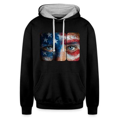 USA: Stars in Her Eyes - Unisex Contrast Hoodie