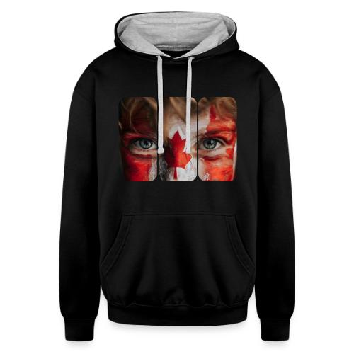 Canada: Maple Leaf Gaze - Unisex Contrast Hoodie