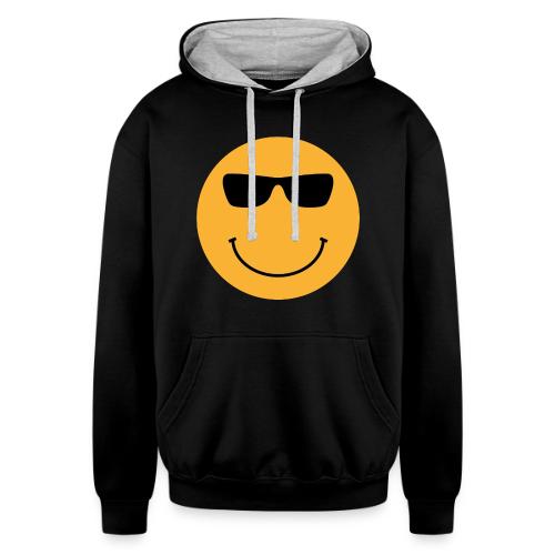 Orange Face with Sunglasses - Unisex Contrast Hoodie
