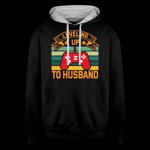 Leveling Up To Husband - Unisex Contrast Hoodie