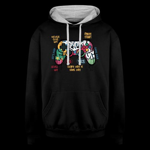 Game Day Graffiti Controller - Unisex Contrast Hoodie