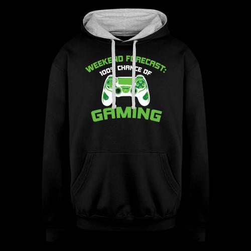 Weekend Forecast: 100% Gaming! - Unisex Contrast Hoodie