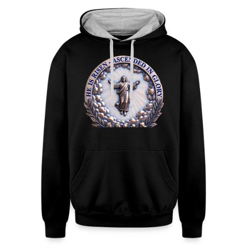 He Is Risen Ascended In Glory T Shirt, Gift - Unisex Contrast Hoodie