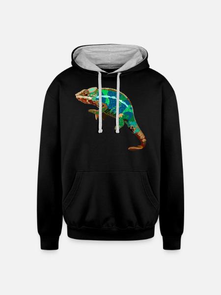 Chameleon - Unisex Contrast Hoodie - black/heather gray