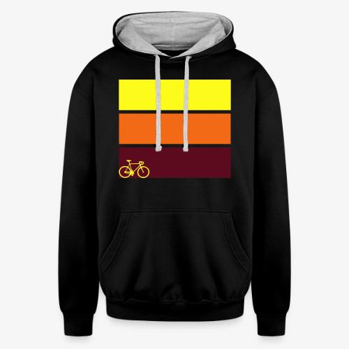 tricolor with bicycle - Unisex Contrast Hoodie