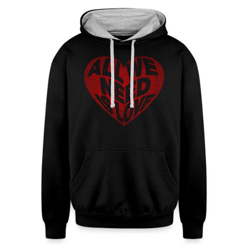 All We Need is Love in Heart - Unisex Contrast Hoodie