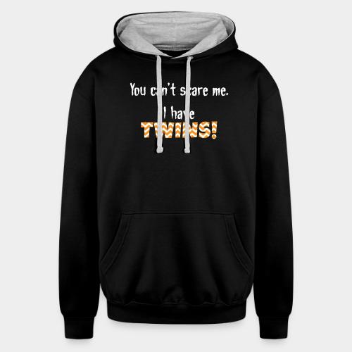 Cant Scare Me Twins - Unisex Contrast Hoodie