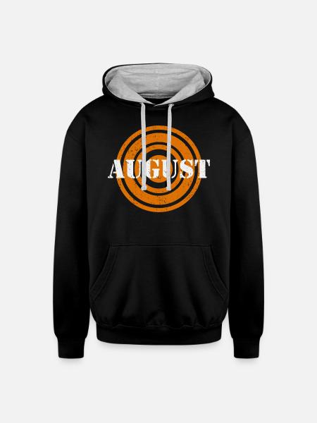 August Silver Word - Unisex Contrast Hoodie - black/heather gray