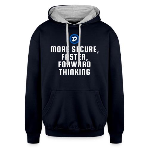 Digibyte. More secure, faster, forward thinking - Unisex Contrast Hoodie