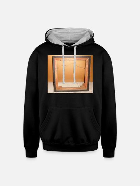 The mirror - Unisex Contrast Hoodie - black/heather gray