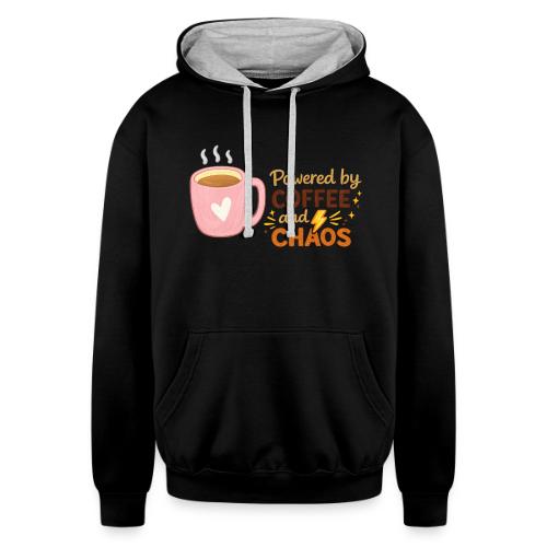Powered by Coffee and Chaos - Unisex Contrast Hoodie